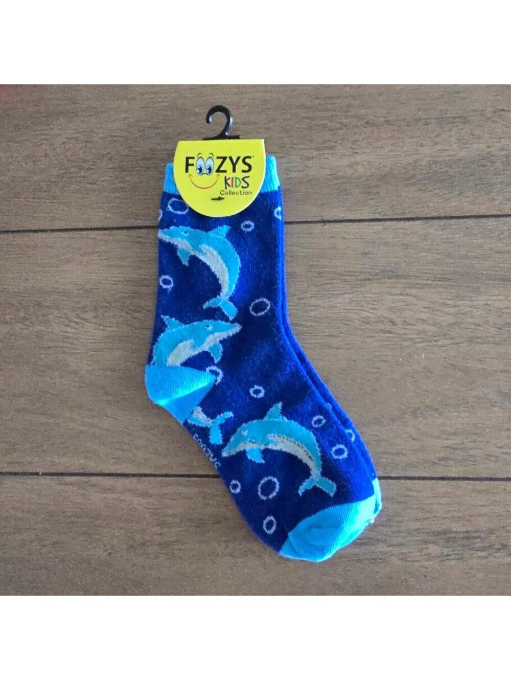 NWT Foozys Kids Blue Dolphin Novelty Crew Socks Size: 6–8½
